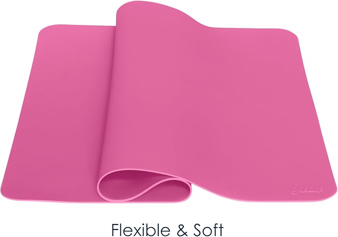 GASARÉ, Placemats Set of 4, Silicone Placemats, Table Mats, Non-Slip, Easy to Clean, Heat Resistant, Flexible, 20% Thicker, 16 x 12 inches x 1.1mm, Pink