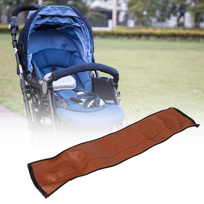 Leather Stroller Handle Cover, Soft Sweat Absorbent Protective Trolley Handle Sleeves Cover Pad Pushchair Accessories for Most Types of Strollers