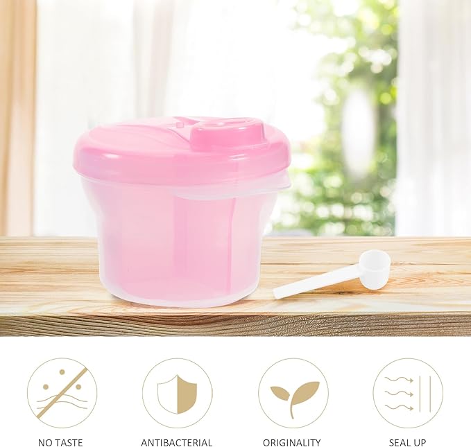 Healifty Rotating Milk Powder Box 3-Compartment Portable Baby Formula Dispenser Food Storage Container for Travel and Outdoor Feeding