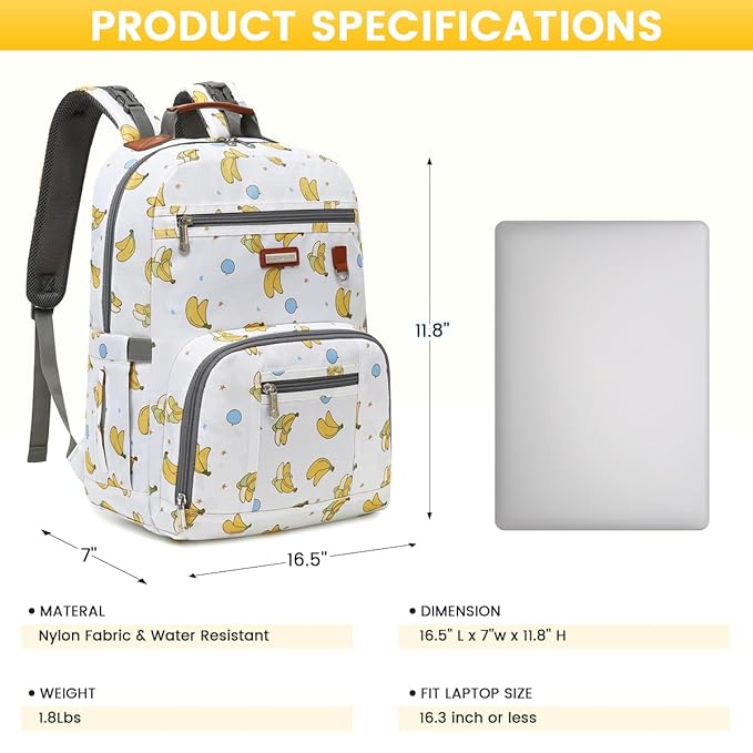 BILLITON MASHI Diaper Bag Backpack, Large Baby Nappy Bags with Portable Changing Pad for Boys and GirlsMultifunction Travel Baby Bag for Moms Dads, Shower Gifts Waterproof and Stylish