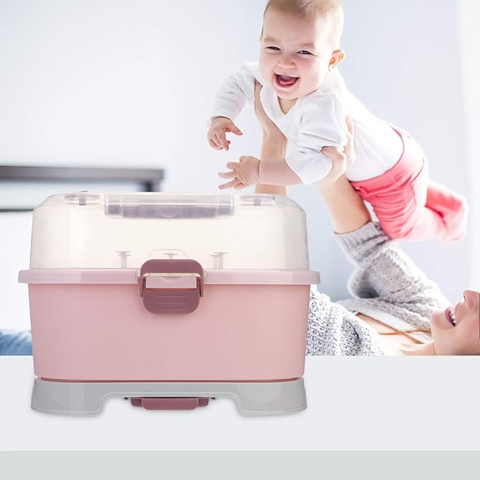 Toyvian Kitchen Cabinet Organizer 1Pc Portable Baby Bottle Drying Rack Storage Box Nursing Bottle Storage Box Organizer Case Portable Feeding Bottle Kitchen Cabinet for Home Travel Baby Bottles