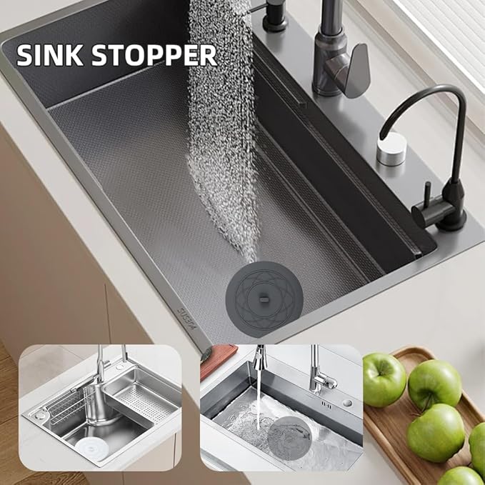 Tub Stopper 2PCS,Bathtub Drain Stopper,6 inches Bathtub Tub Drain Cover Stopper,Silicone Drain Plug,Kitchen Bathroom Hair Water Shower Stopper,Large Bathroom Laundry Accessories (Grey/White)