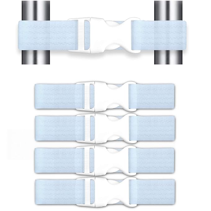 Coosin Baby Safety Locks,Handles Child Safety Locks Simple Installation Home Safety Strap Locks Fit Closed Handle Cabinets,Oven, Double Open The Door Refrigerator, Kitchen Door ect... (4 Pack, White)