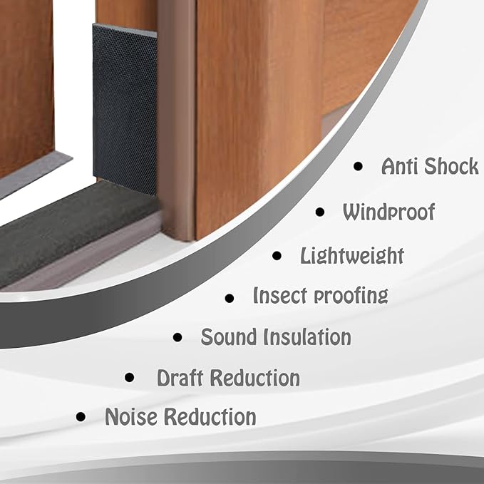 Door Corner Seals - Exterior Doorway Frame Sealing Wedge Filler - Cold Air & Draft Stopper with Heavy-Duty Adhesive - Self-Adhering Foam - Weatherstripping Accessories - White, 4-Pack