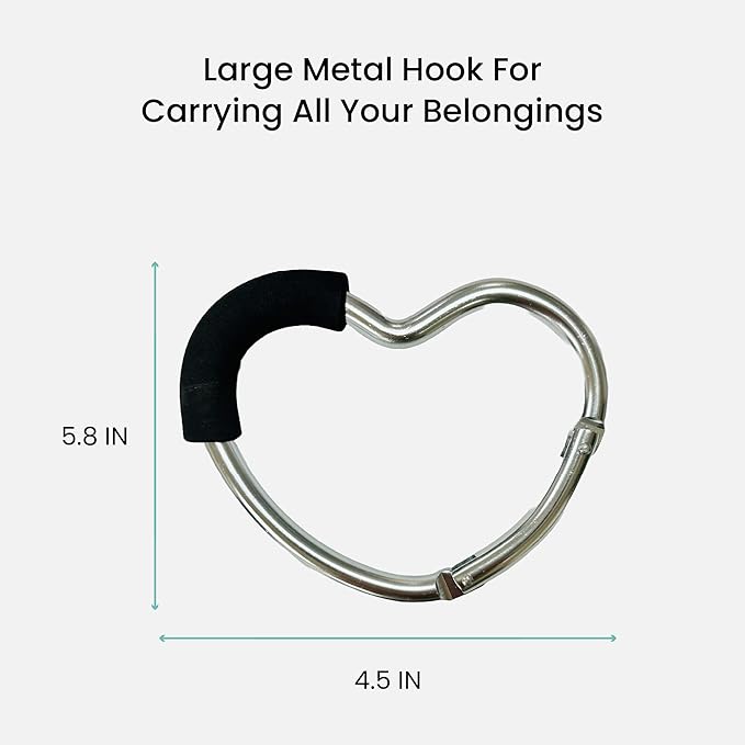 Lulyboo Heart Shaped Carabiner Clip – Heavy Duty Metal Hook for Strollers, Shopping Carts & Gear – Large, Sturdy & Stylish Design