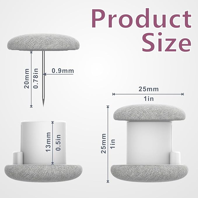 AHAILUOO Duvet Pins & Clips-Double Sided Pin Fasteners - Prevents Comforter from Shifting in Cover,Soft Linen Material Double Sided Pin Fasteners for Quilt,Cushions (6, Light Gray)
