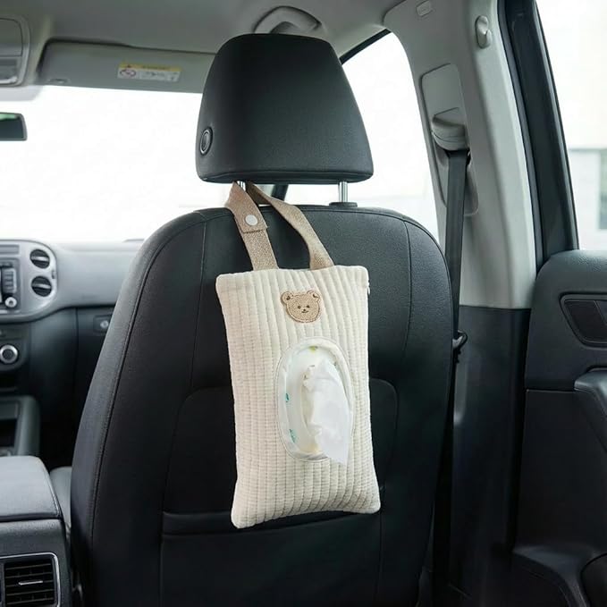 Quilted Baby Wipe Holder Quilted Wipe Pouch Portable Hanging Floral Wet Wipes Bag for Car, Stroller