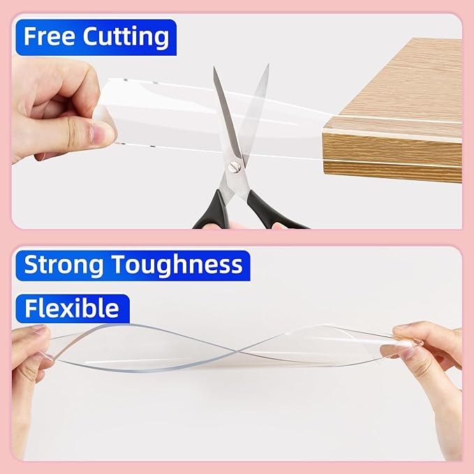 Clear Soft Corner Protectors for Furniture Strip,1.2in（W x9.84FT (L),Sharp Edge & Table Bumper,Window Edge,Wall Protector, Soft Corner Guards Safe for Proof,Table Corner Protectors in Family