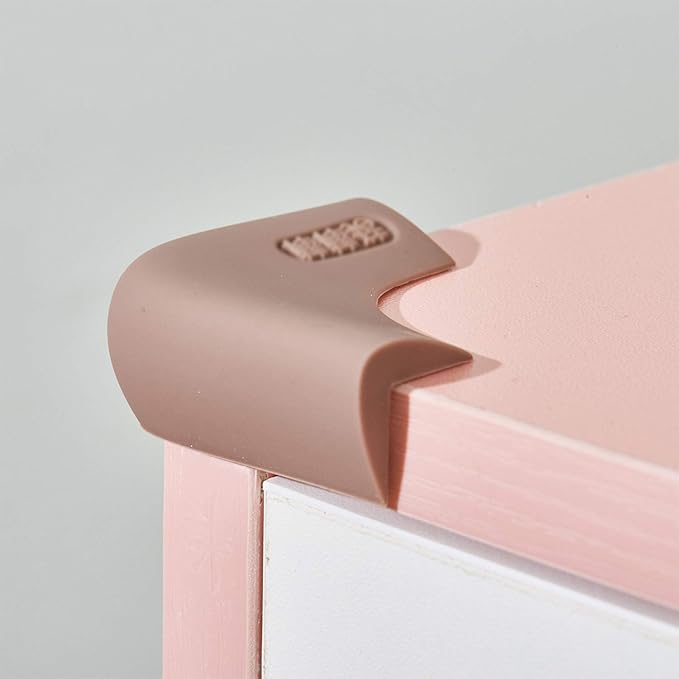 Food-Graded Silicone Corner Protectors, Baby Proofing Table Edge Guards, Pre-Tapep Adhesive Kids Safety Proof, Cabinets Fireplace Furniture Bumpers (4, Coffee)