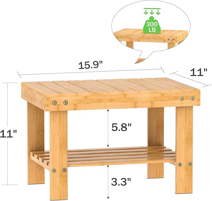 Wooden Step Stool for Kids Adults Small Wood Shower Foot Rest Stool Shaving Legs Potty Stool for Bathroom Sink Bed Kitchen