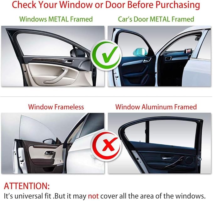 Aokway Magnetic Side Window Sun Shade -100% Block Light Car Window Shades - Car Privacy Curtains Universal Fit for Baby Naps, and Camping with UV Protection (Blue, Rear 2pcs)