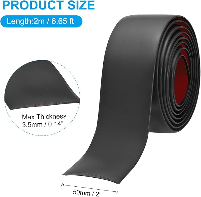 PATIKIL Self Adhesive Floor Transition Strip 2 in x 6.6 Ft, Vinyl Laminate Floor Flat Divider for Joining Floor Gaps Doorways Carpet Cover Floor Tiles Black