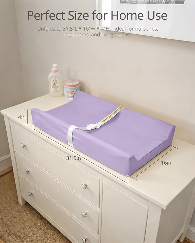 Baby Changing Pad - Vegan Leather Changing Pad, Wipeable Changing Pads, 31.5" x 16" Diaper Waterproof PU Changing Mat for Dresser Table