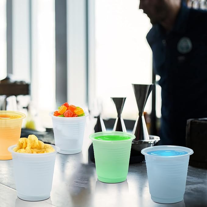500P 3OZ Bathroom Cups for Bathroom Eco Friendly Biodegradable Compostable Cup Mini Small Disposable Mouthwash Cups for Bath Rinse for Drinking Washing Taster Cup