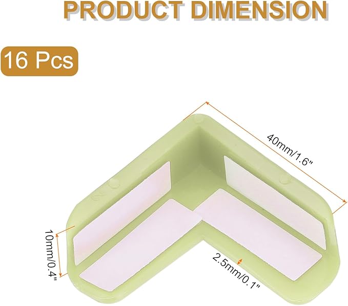 uxcell Corner Protectors, 16 Pcs Table Corner Protectors, Furniture Corner Guard and Edges Safety Bumpers for Table Edges and Sharp Corners (L-Shaped, Green)