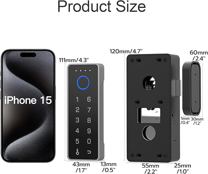 Smart Cabinet Lock with Fingerprint and Passcode eLinkSmart RFID NFC Child Safety Lock with APP Perfect for Liquor File Drawers Locker Cupboard Closets No Drilling Fix All Thickness