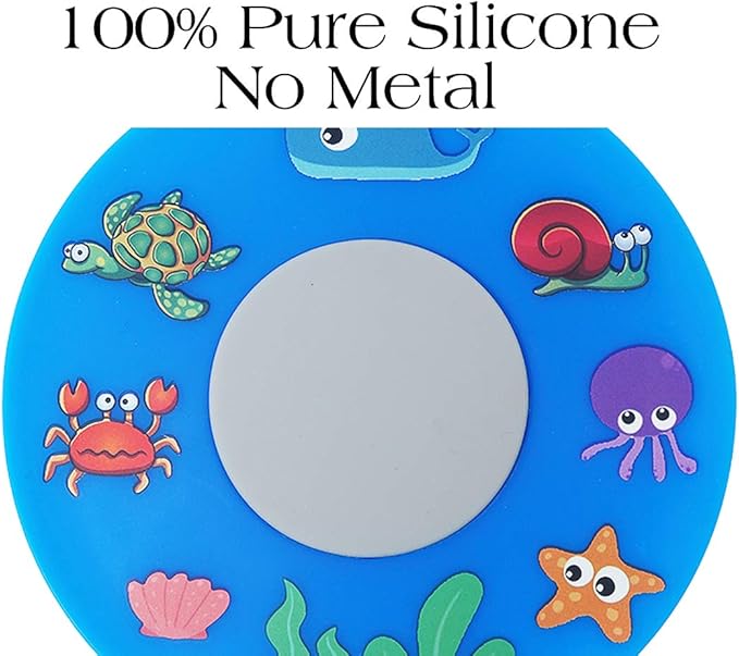WSZCML Bathtub Drain Stopper, Silicone Tub Stopper Plug, Universal Bath Drain Cover, Kids Tots Babies Gift (Blue Turtle)