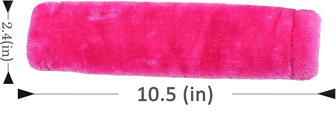 Amooca Soft Faux Fur Universal Fit Seatbelt Cover Car Truck SUV Airplane Seat Belt Shoulder Pad for Carmera Backpack Straps Neck Cushion Protector 2 Pack 10.5in Rose Red