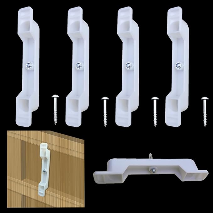 4 Sets (8 clips) False Front Connector False Front Cabinet Clips 4 1/2 Opening Fake Drawer Clips False Drawer Front Clips Complete Set Including Screws
