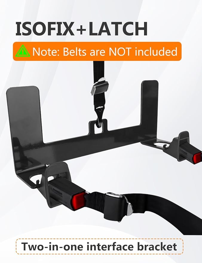Child Seat Anchor ISOFIX Bracket Universal Car Child Seat Latch Restraint Anchor Mounting Kit Steel Latch Interface Mount for ISOFIX Belt Connector Fit Most Off-Road Vehicles