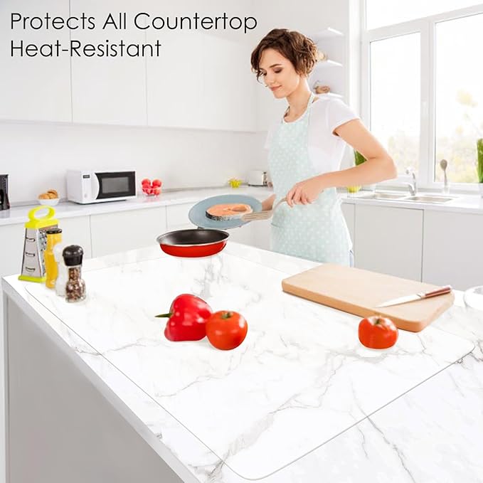 Extra Large Silicone Mat for Kitchen Counter 36" x 24" Silicone Table Mat for Resin Workbench Mat Heat Resistant Mat Coffee Bar Mat,Translucent