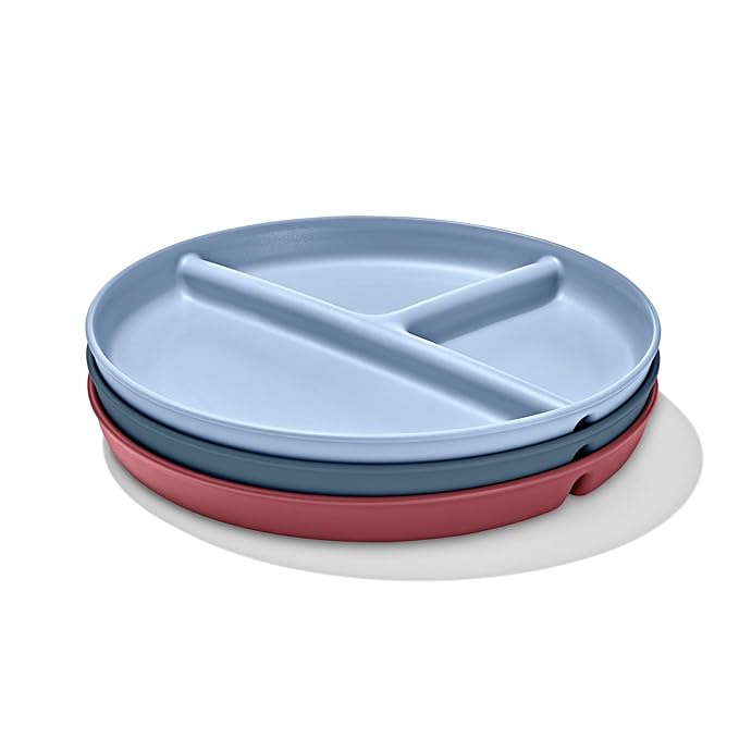 OXO Tot Stackable Divided Plates Set - 3pk - Dark