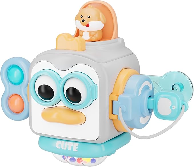 OSIMILY Montessori Toys for 1 Year Old,Sensory Toys for Toddlers 1-3,Baby Travel Activities Busy Board Cube,Fine Motor Skills Educational Toys,Birthday Gift for Kids Aged 6, 9, 10, 12, 18 Months