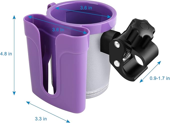 Accmor Stroller Cup Holder with Phone Keys Holder, 3-in-1 Universal Cup Holder, Drinks Bottle Holder for Stroller, Bike, Wheelchair, Walker, Scooter