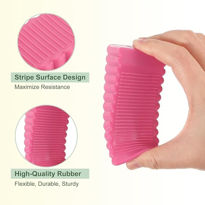 uxcell 4 Pcs Door Stoppers for Bottom of Door, 28mm/1.10 Inch Door Stops, Rubber Door Stopper Wedge Anti Slip, Window Stopper Door Stackable, Pink