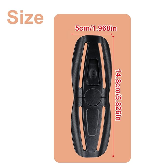 2 Pack Universal Child Seat Chest Clip,Baby Seat Chest Harness Buckle Lock Stroller Chest Replacement for Baby and Kids Trend (Black)