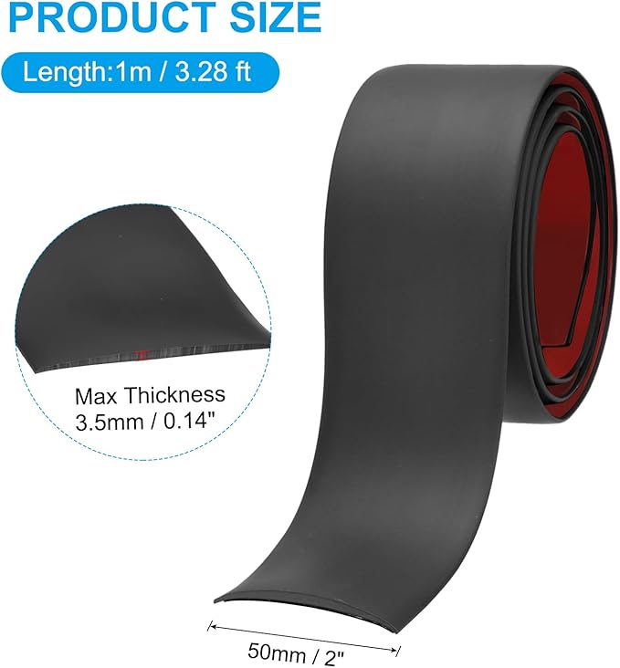 PATIKIL Self Adhesive Floor Transition Strip 2 in x 3 Ft, Vinyl Laminate Floor Flat Divider for Joining Floor Gaps Doorways Carpet Cover Floor Tiles Black