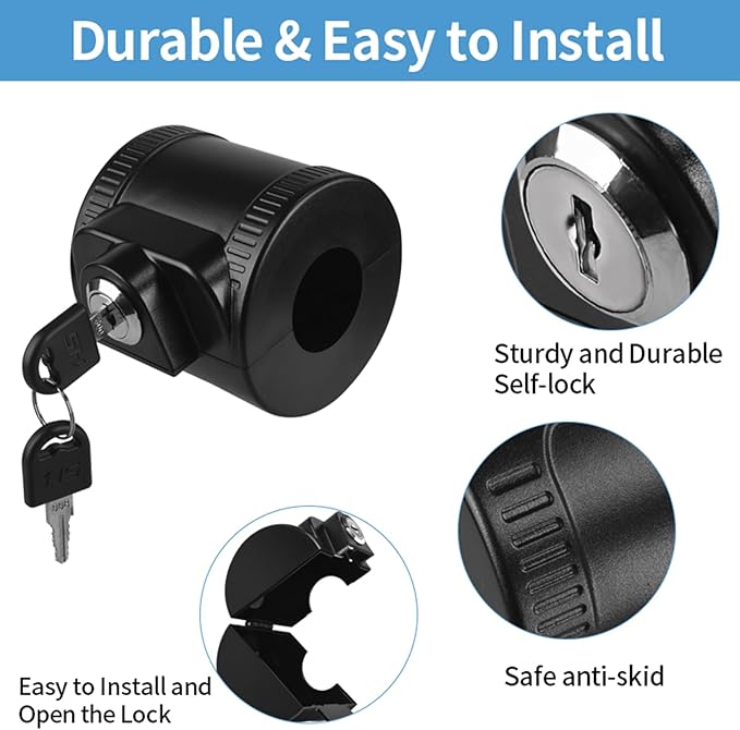 Child Proof Door Knob Cover Lock for Dementia Elderly Safety - Universal ABS Plastic Lock-Out Device for Bedroom, Bathroom, Gas Valve & Outdoor Faucets (Fits Most Circular Knobs)-1 Pack