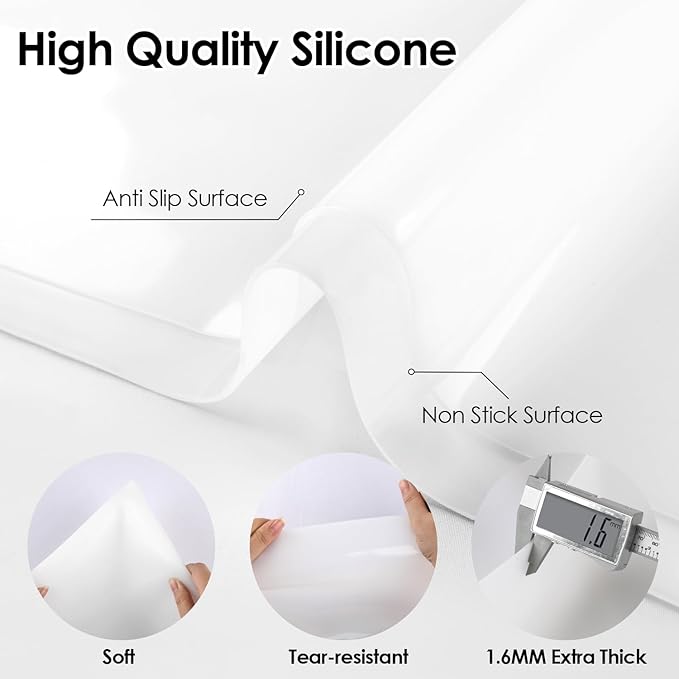 Extra Large Silicone Mat for Kitchen Counter 36" x 24" Silicone Table Mat for Resin Workbench Mat Heat Resistant Mat Coffee Bar Mat,Translucent
