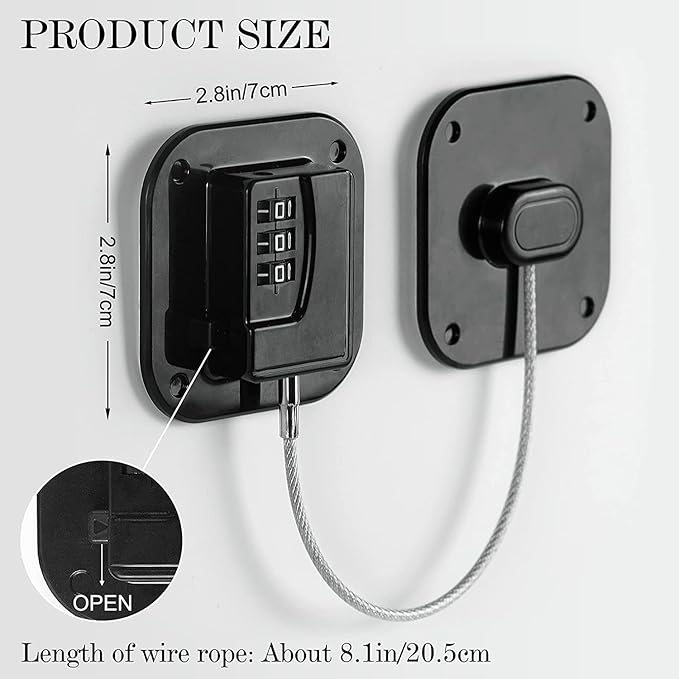 Refrigerator Lock Fridge Locks for Kids Keyless Child Safety Cabinet Locks for Cabinets Closets Drawers Window Electrical Appliances