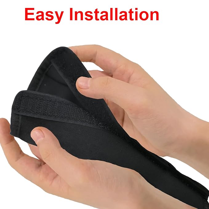 2 Pack 10.82×5.51in Armrest Handle Cover,Universal Pushchair Protector Handlebar Sleeve Bumper,Dust Proof Handle Accessories Removable Fabric Pushchair Case Grip Bar Replacement Covers(Black)