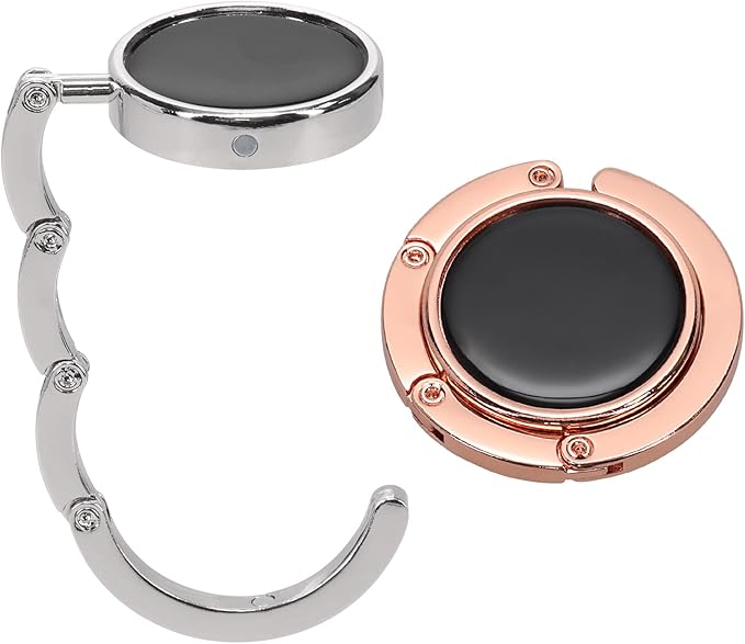 kwmobile Purse Hanger for Table (Set of 2) - Purse Hook for Table - Folding Handbag Hanger - Portable Bag Holder
