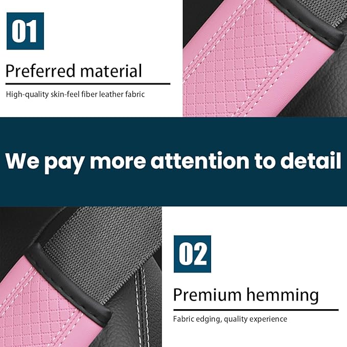 Car Seat Belt Pads, 2 Pack Fiber Leather Seatbelt Shoulder Strap Covers, More Comfort Driving & Protect Your Neck, Universal Safety Strap Cover for Auto SUV Truck Airplane Backpack (Pink)