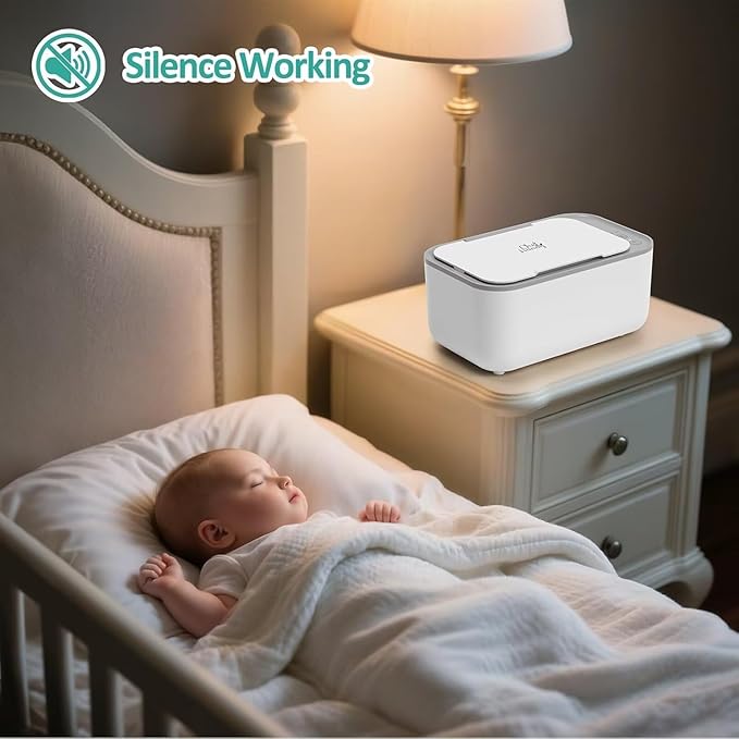 Chefhandy Baby Wipe Warmer, 3-Level Temperature Control, Silent & Even Heating, Large Capacity Wipes Dispenser for Babies & Adults, White