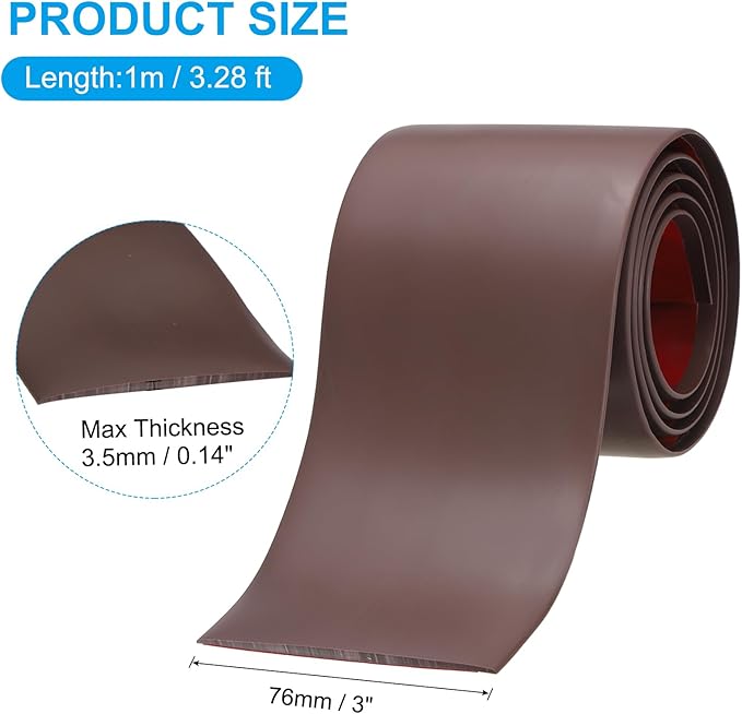 PATIKIL Self Adhesive Floor Transition Strip 3 in x 3 Ft, Vinyl Laminate Floor Flat Divider for Joining Floor Gaps Doorways Carpet Cover Floor Tiles Coffee