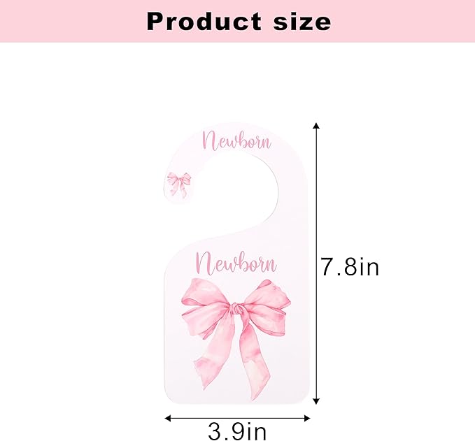Bow Nursery Closet Dividers - Bow Baby Shower,Girl Closet Dividers,Baby Girl Closet Organizer with Bow,Newborn to 24 Months for Home Nursery (Pink)