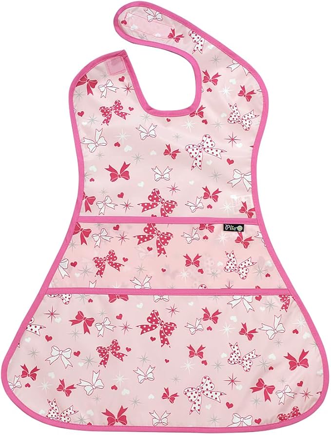 Plie Full Coverage Waterproof Feeding Bib for Toddlers – Extra Long Apron Bib for Mealtime, Self-Feeding, High Chairn