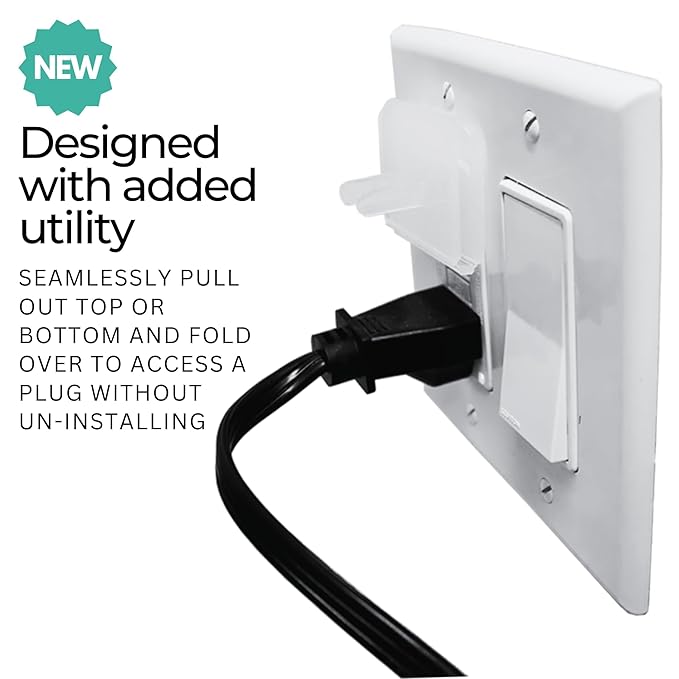 Clear Double Outlet Covers Baby Proofing (10 Pack, 20 Sockets) | Baby Proof Plug Covers for Electrical Outlets | Safe & Secure Baby Safety Products | Childproof Socket Covers Protect Toddlers & Babies