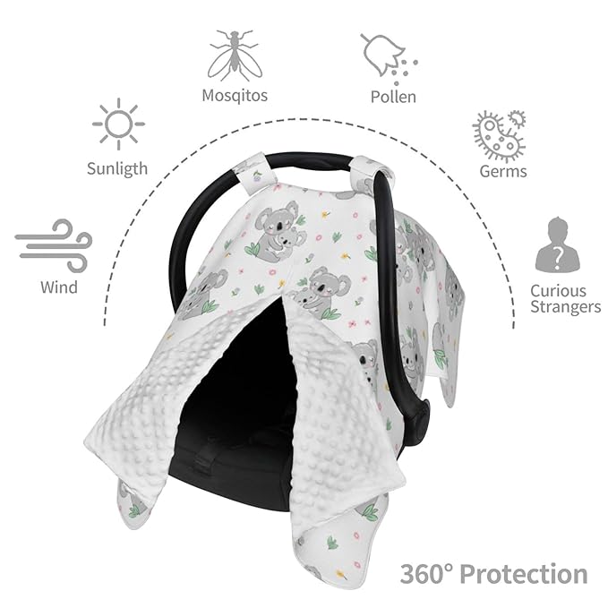 Koala Baby Car Seat Canopy Cover Multi Use Nursing Cover for Mom Nursing Covers Newborn Koala Shower Gift