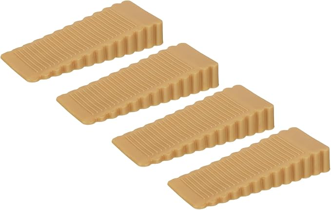 uxcell 4 Pcs Door Stoppers for Bottom of Door, 15mm/0.59 Inch Door Stops, Rubber Door Stopper Wedge Anti Slip, Window Stopper Door Stackable, Orange