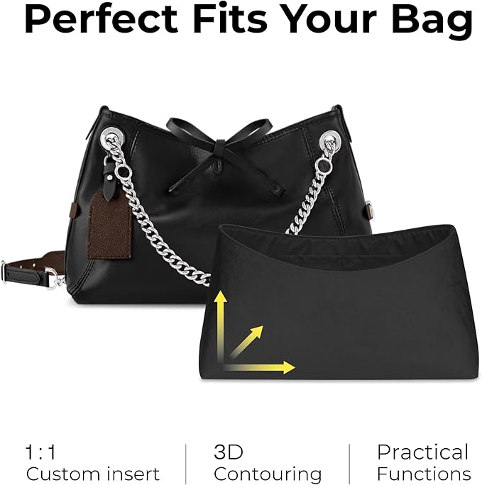 Purse Organizer Insert for LV Carryall BB HandbagCustom Fit Inside Premium Matte Black Lightweight WaterResistant Tote Bag Insert