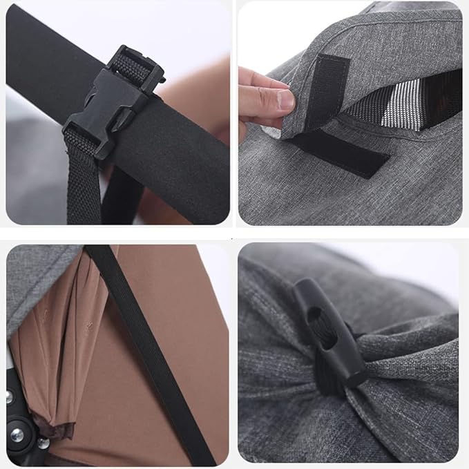 Universal Stroller Sun Shade UV Sun Protection Shade Blackout Cover Waterproof Baby Stroller Cover UPF50+ Pushchair Shield Canopy with Viewing Window Detachable Rain Sunshade Canopy Shield Pram Buggy
