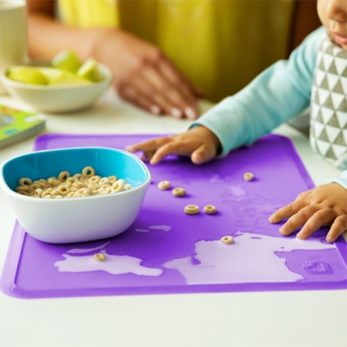 Munchkin® Spotless™ Silicone Placemats for Kids, 2 Pack, Blue/Green