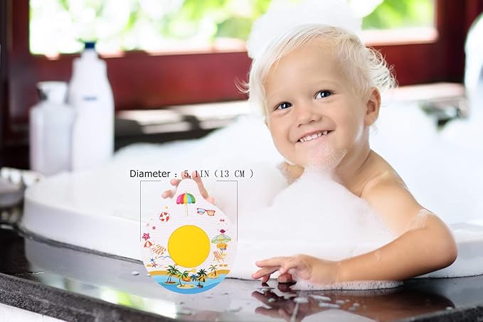WSZCML Bathtub Drain Stopper, Silicone Tub Stopper Plug, Universal Bath Drain Cover, Beautiful Coral Reef Illustration, Kids Tots Babies Gift (White)