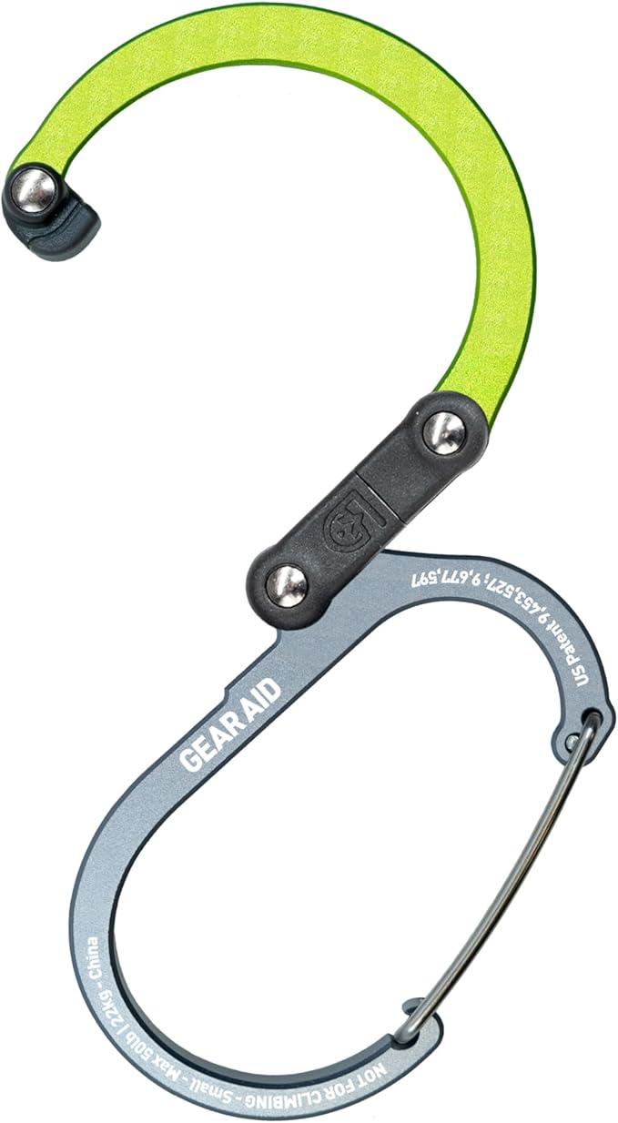 GEAR AID HEROCLIP (Small) Carabiner Gear Clip and Hook, for Hanging Bags, Purses, Lanterns, Strollers, Tools, Helmets, Water Bottles, and More