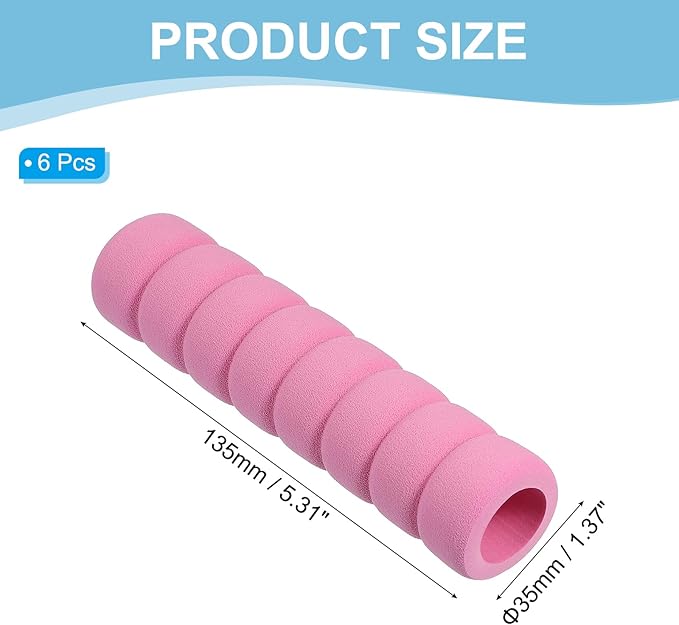 PATIKIL EVA Foam Door Handle Cover, 6 Pcs Anti-Collision Door Knob Spiral Covers Door Handles Protective Safety Cover Guard Sleeve for Bedrooms Bathrooms Offices Furniture, Pink